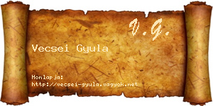 Vecsei Gyula névjegykártya